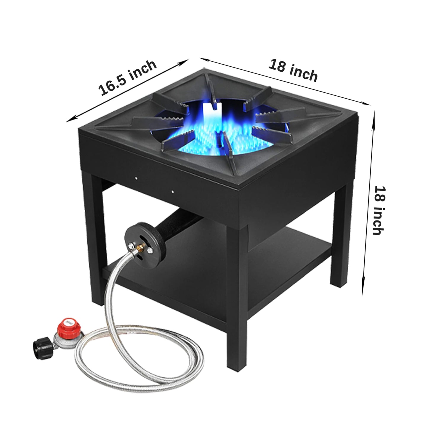 Vivicreate 185000 BTU Camping Camp Range Chef Griddle Outdoor Kitchen Garden grill propane gas 0-20 PSIG high pressure cook Stove Burner estufa Quemador cusina (Cast Iron)