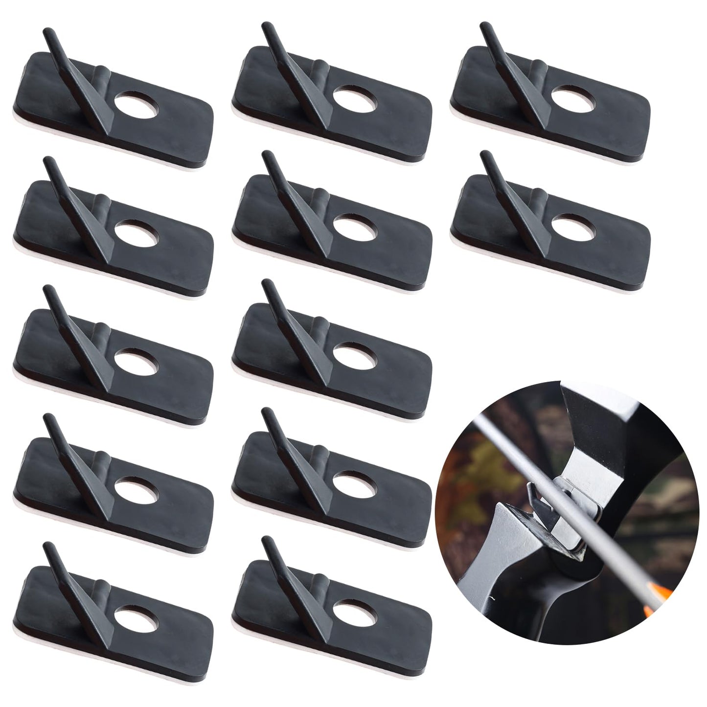 DonLeeving 12 PCS Arrow Rest for Recurve Bow Black Plastic Archery Arrow Rest for Compound Bows with Adhesive Back Hunting Shooting Targeting Accessory for Right Hand