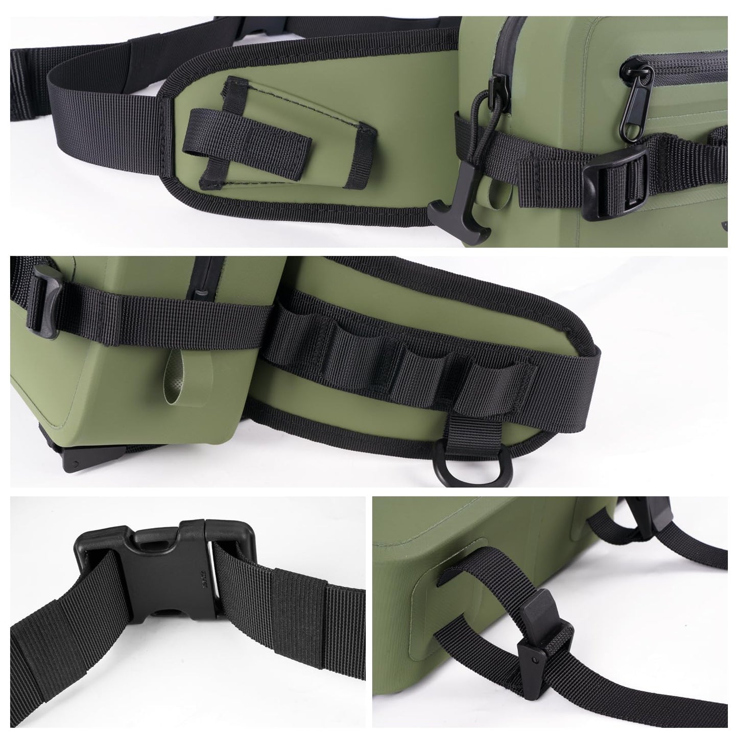 thkfish Waterproof Fishing Waist Pack,Fishing Tackle Bag Fanny Pack with Adjustable Strap Fishing Rod Holder,Airtight Zipper Closure,Lightweight Sling Fishing Waist Bag for Fly Fishing, Kayaking
