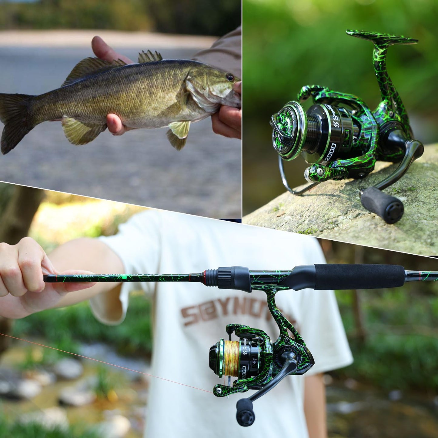 Sougayilang Fishing Reel, Ultralight Spinning Reels with Graphite Frame 5.2:1 High Speed for Saltwater or Freshwater Fishing-B