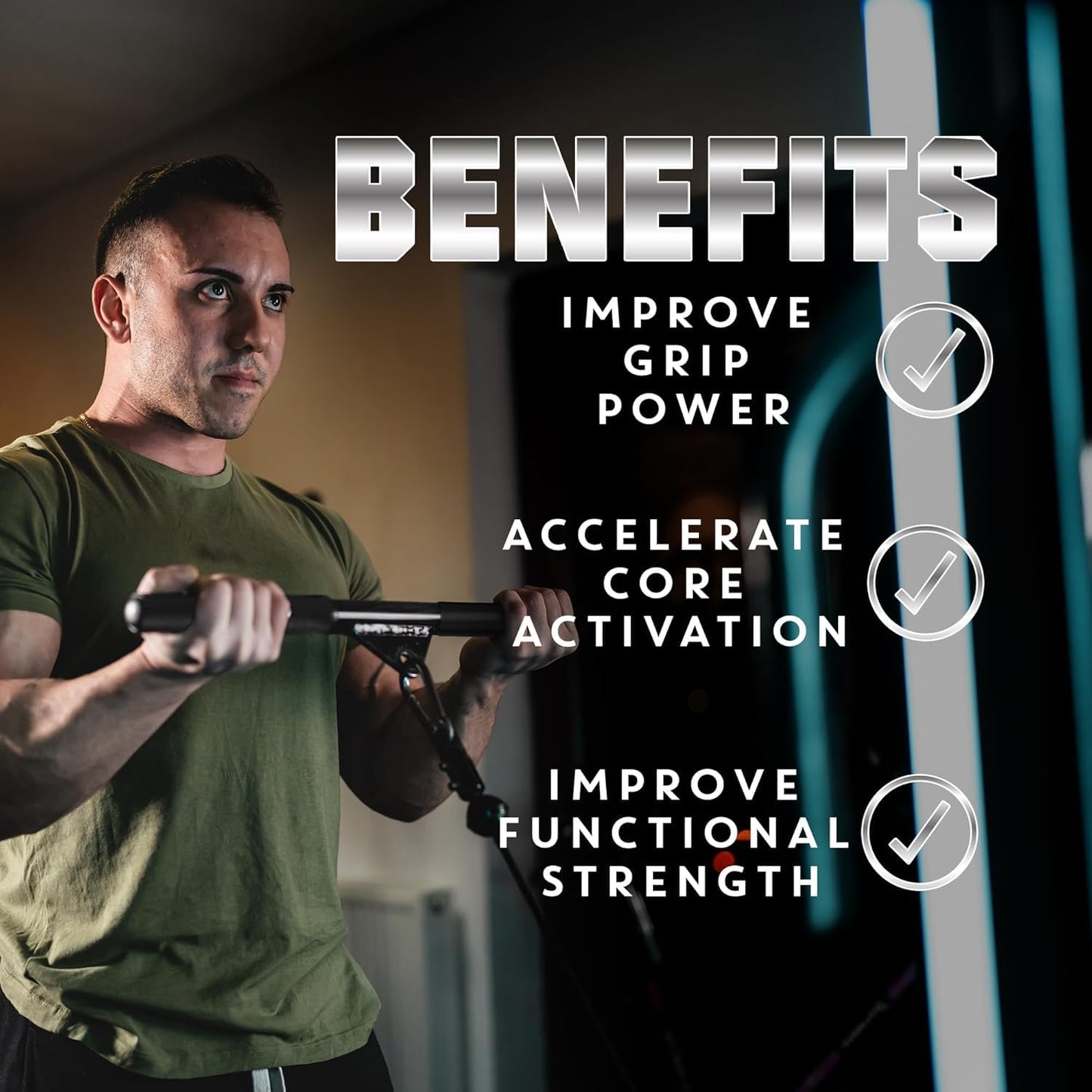 EVMT 15-Inch LAT Pulldown Attachments for Home Gym โ LAT Pull Down Bar, Cable Machine Accessories for Tricep Bar, Bicep, Back Training, Full Rotation, Heavy-Duty Strength Workout Equipment