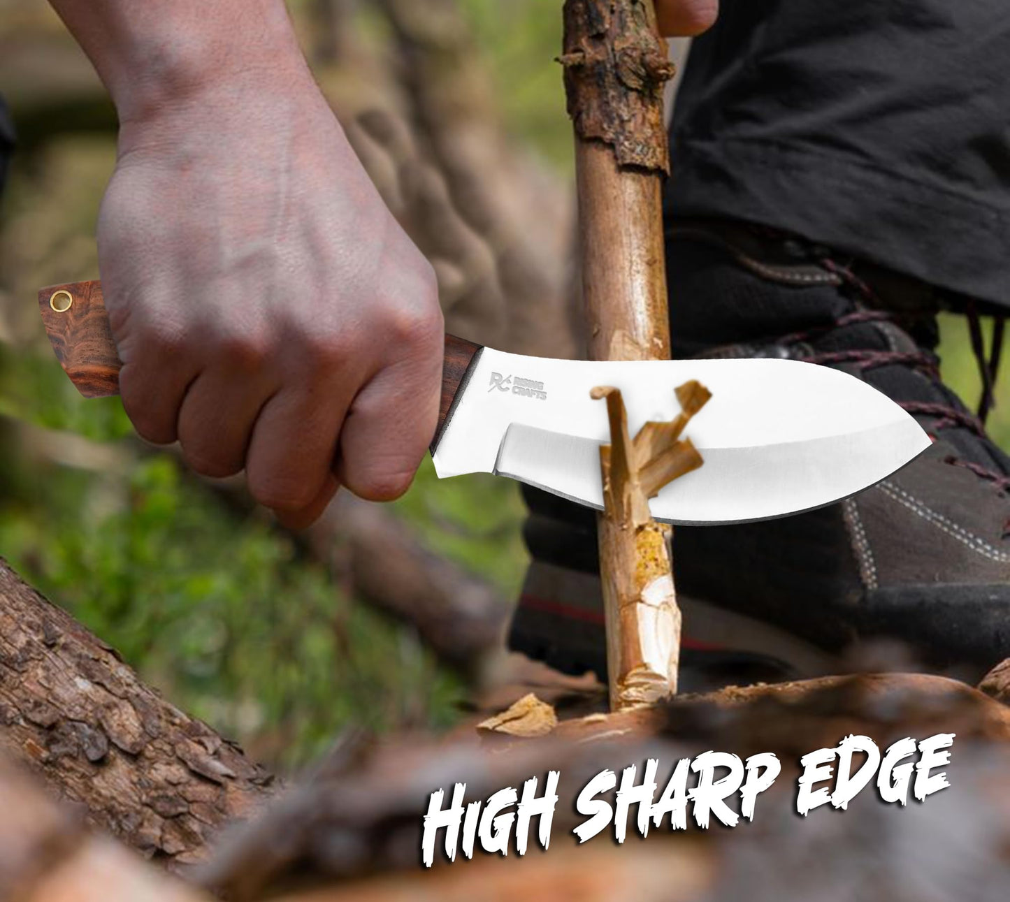 RISING CRAFTS 10 Inch Stainless steel Nessmuk Knife, Handmade Knife, Full Tang Knife, Survival Knife, Hunting Knife, EDC Knife, Fixed Blade Knife With Sheath For Camping, Survival, Bushcrafting.