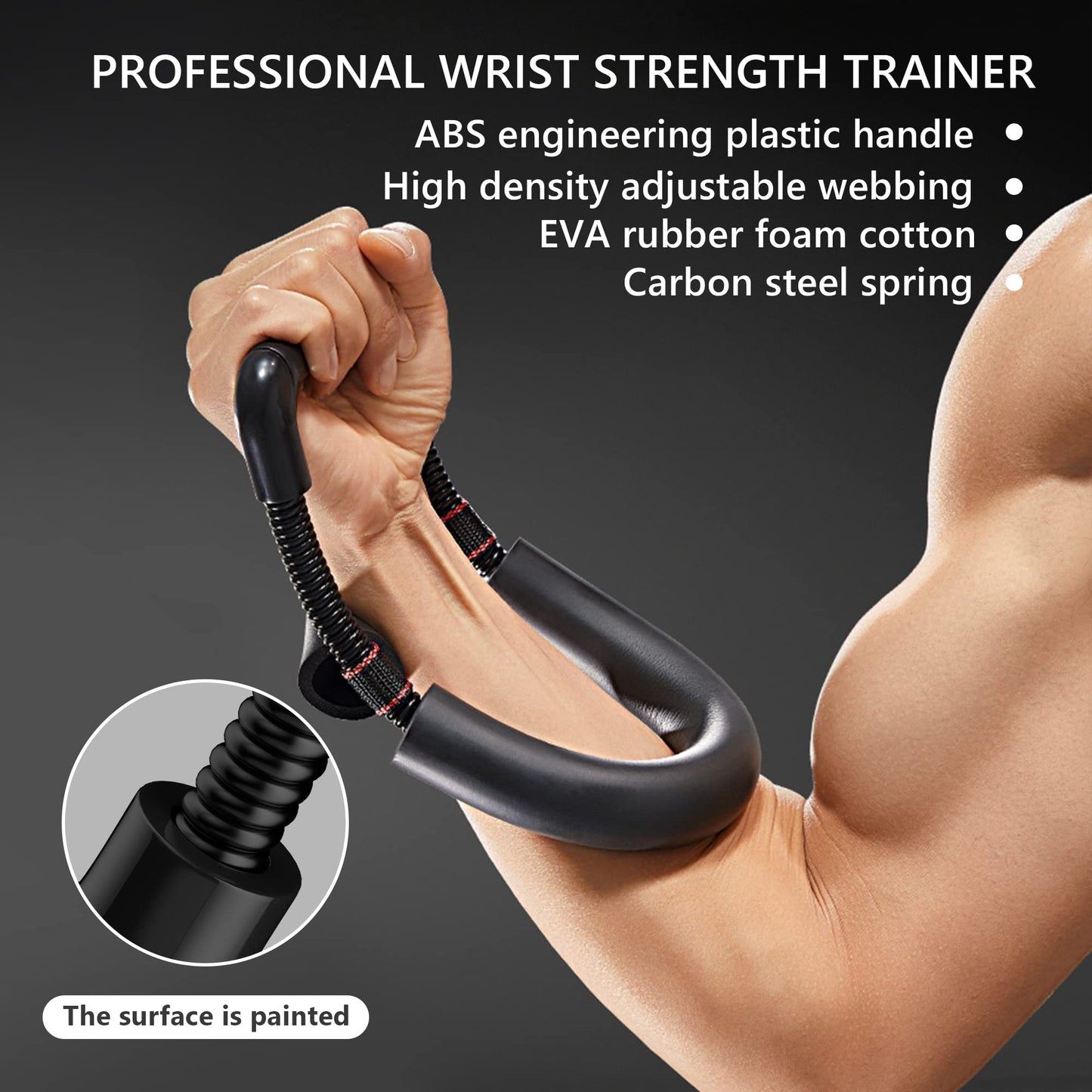 XAGYL Hand Grip Strengthener Kit - Ultimate Hand Exerciser Set for Forearm Workout, Adjustable Grip Strength Trainer, Stress Relief Ball, Exercise Ring, Training and Recovery (Frosted Black)