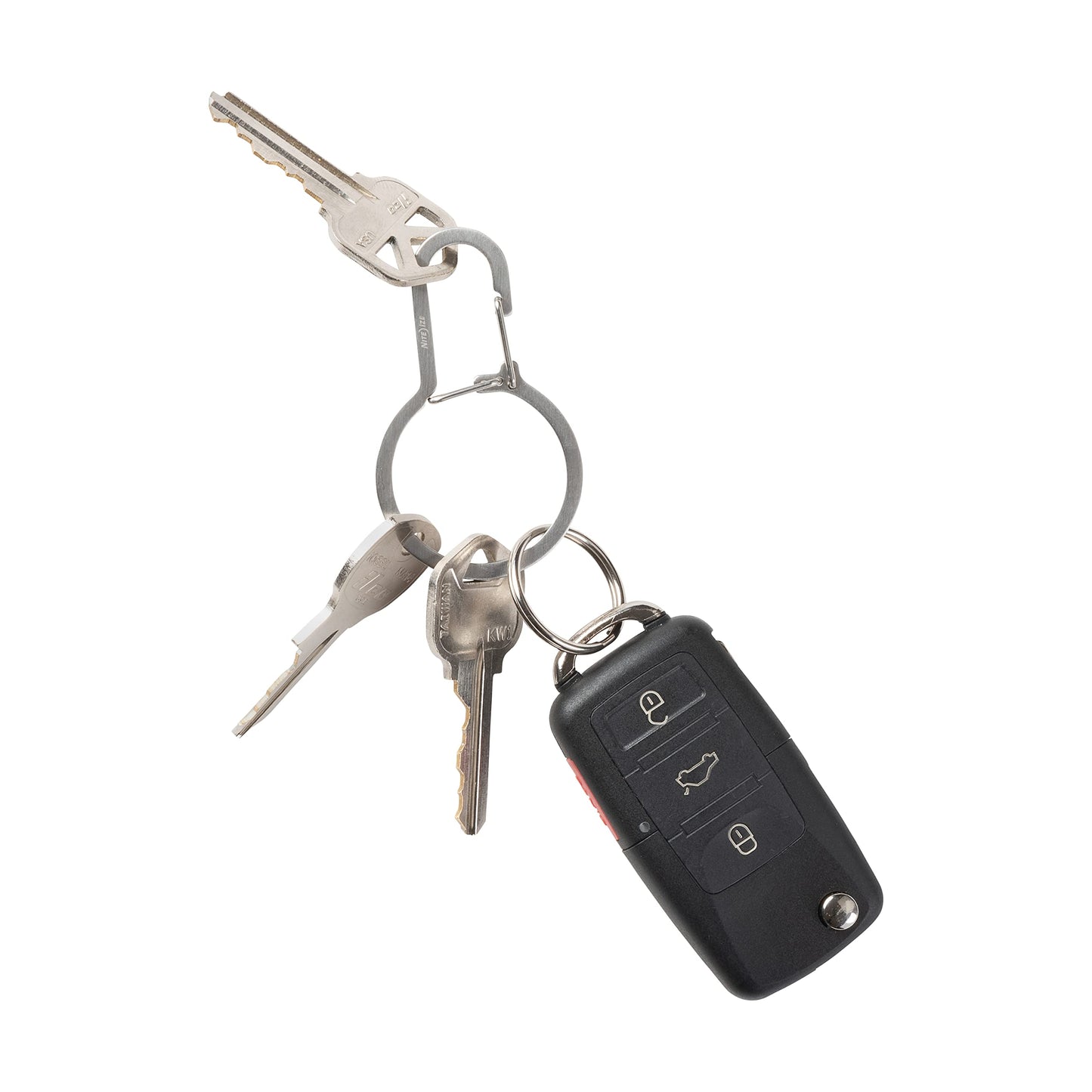 Nite Ize DualPass Dual Chamber Key Ring, Split Ring Keychain Alternative for Home Car Keys