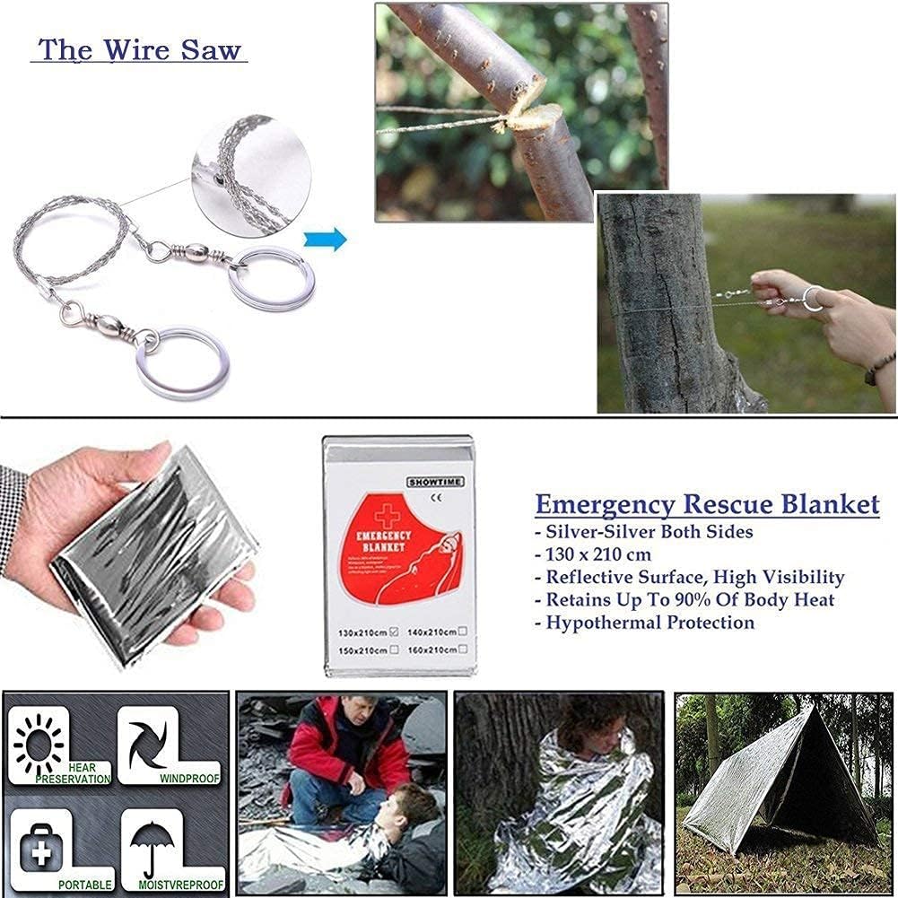 16pcs Emergency Survival Kit, Compact Survival Tactical Gear, Cool EDC Survival Tool for Cars, Camping, Hiking, Hunting, Fishing, Adventure Accessorie for Men Husband Dad Friend