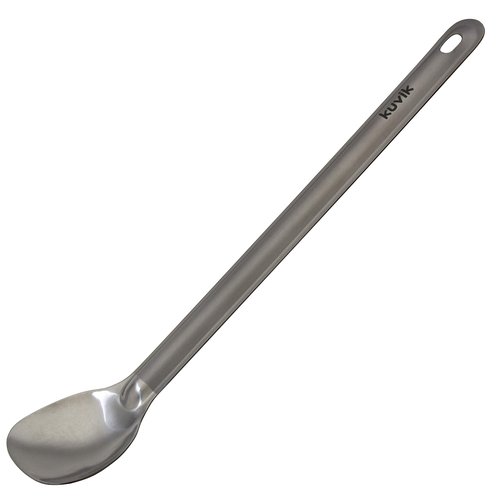 Kuvik Titanium Long Handle Spoon & 750ml (25.4 oz) Titanium Pot Bundle
