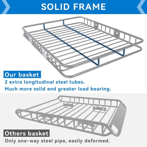 FRUNO Roof Rack Cargo Carrier Universal Fit Vehicle Rooftop Cargo Carrier Basket with Waterproof 21 Cubic Feet Cargo Bag & Cover