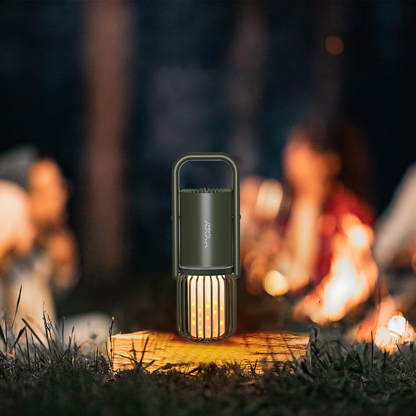 Vyvylabs Multifunctional Camping Lantern 4-in-1 - LED Rechargeable Lantern, Outdoor Bluetooth Speaker, 8000mAh Power Bank, 3 Light Modes - Black - IPX5 Waterproof