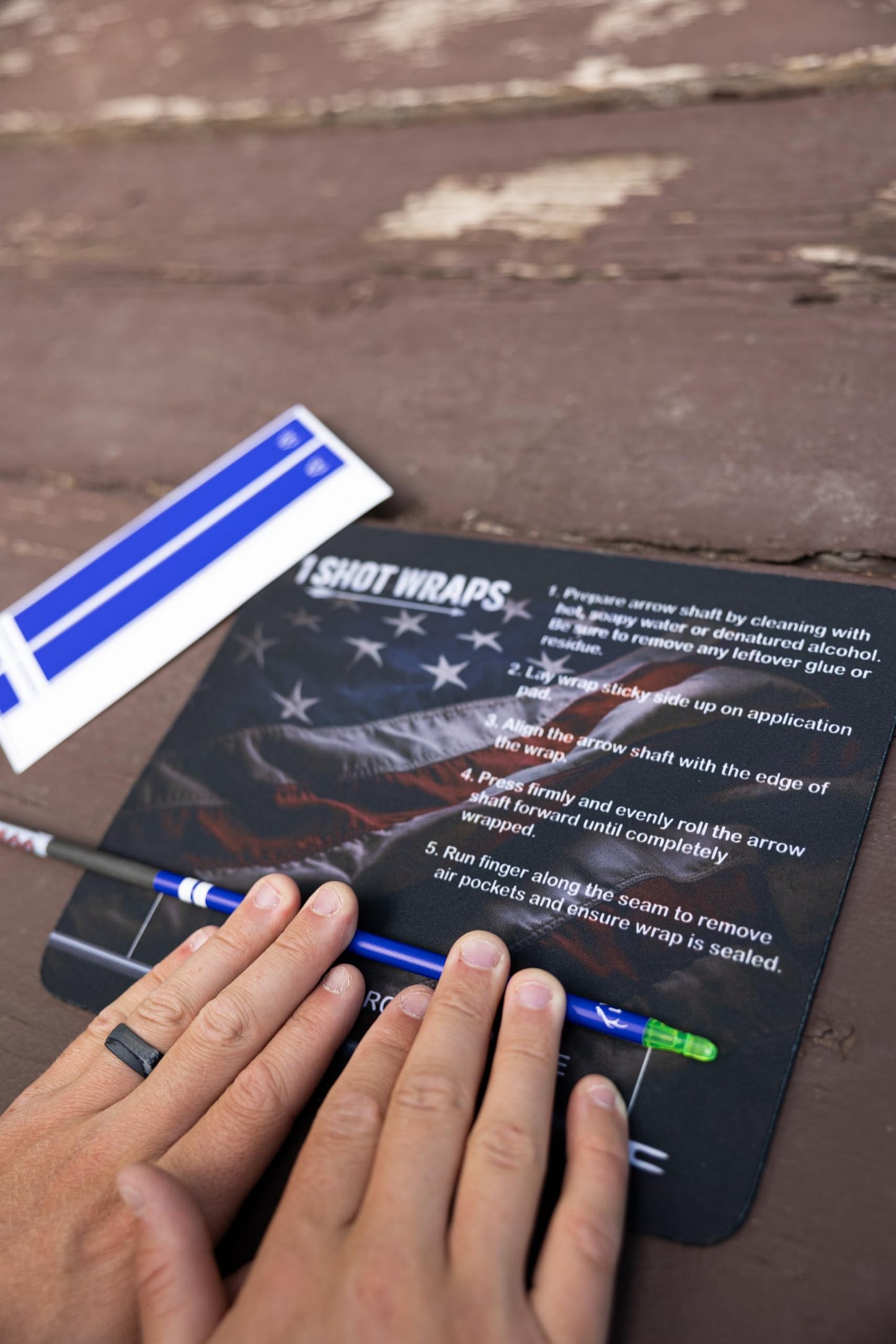 1 SHOT WRAPS Arrow Wrap Installation Pad - American Flag