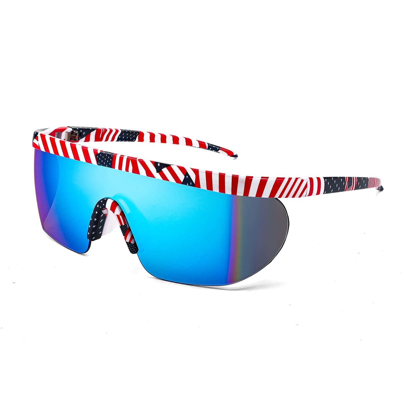 FEISEDY Oversized Mirror Shield Sport 80s Sunglasses Ski Goggles Flat Top One Piece Futuristic Visor Women Men B2522