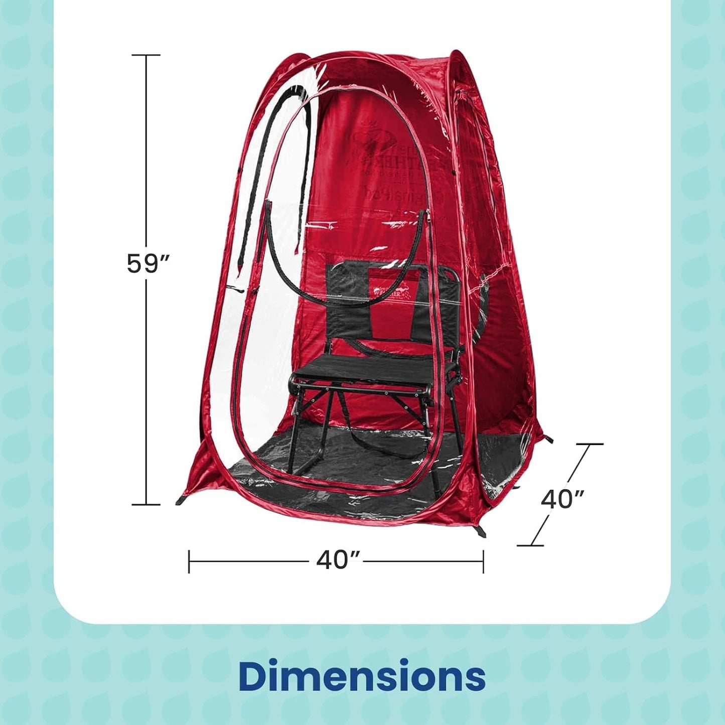 WeatherPod® OriginalPod™ Pop-Up Pod - Stay Warm, Dry, and Out of The Sun - Weather Pod for Sports, Rain, or Wind - 1 Person Pod - Sports Pod for The Sideline - Easy Set Up & Tear Down