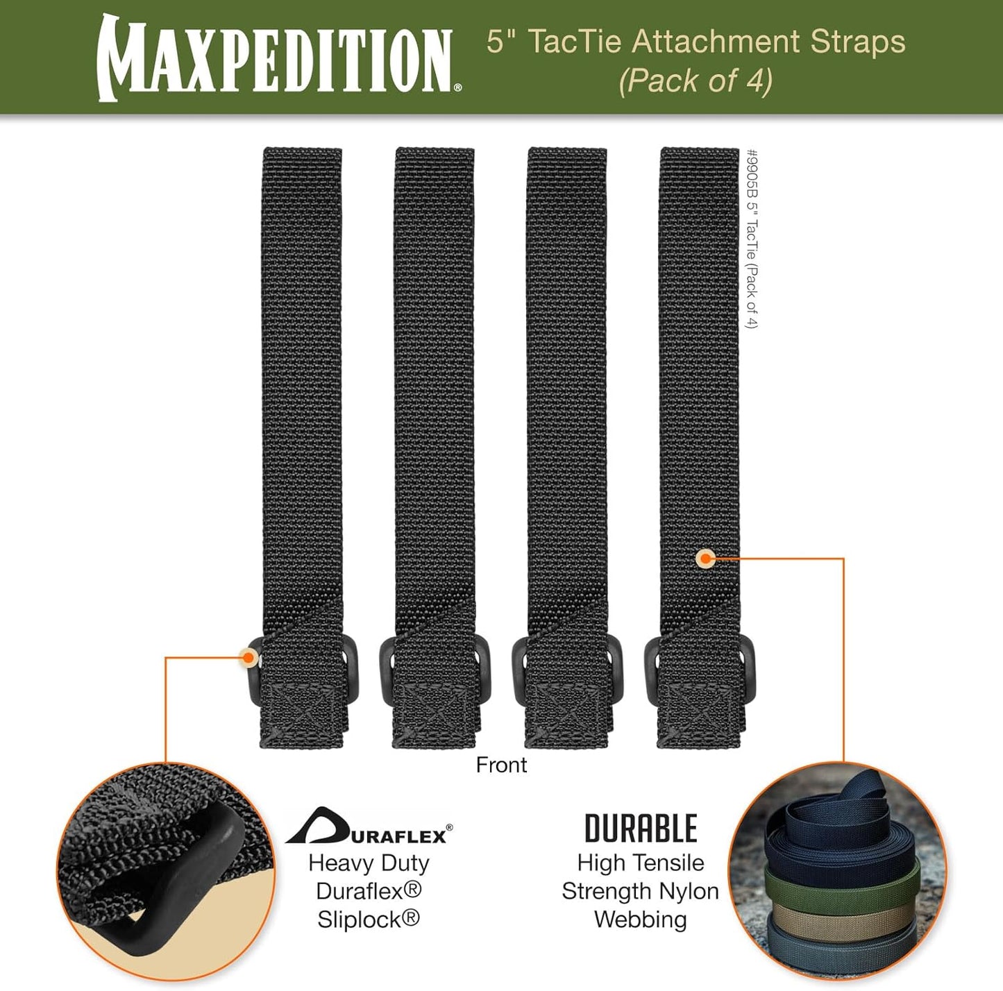 Maxpedition 5-Inch TacTile - Pack Of 4 (Black)