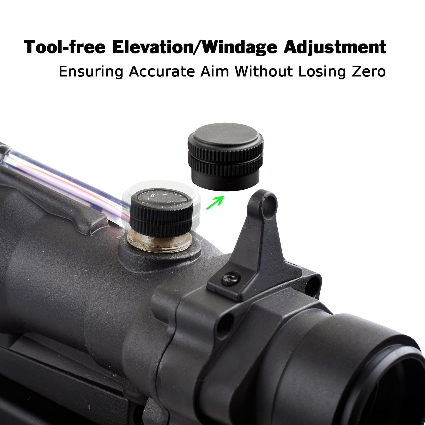 CTOPTIC 4x32 Red Fiber Dot Scope with Sight System for Picatinny 20mm Rail Yotto 7.62 x 39 Laser Sight (rd)