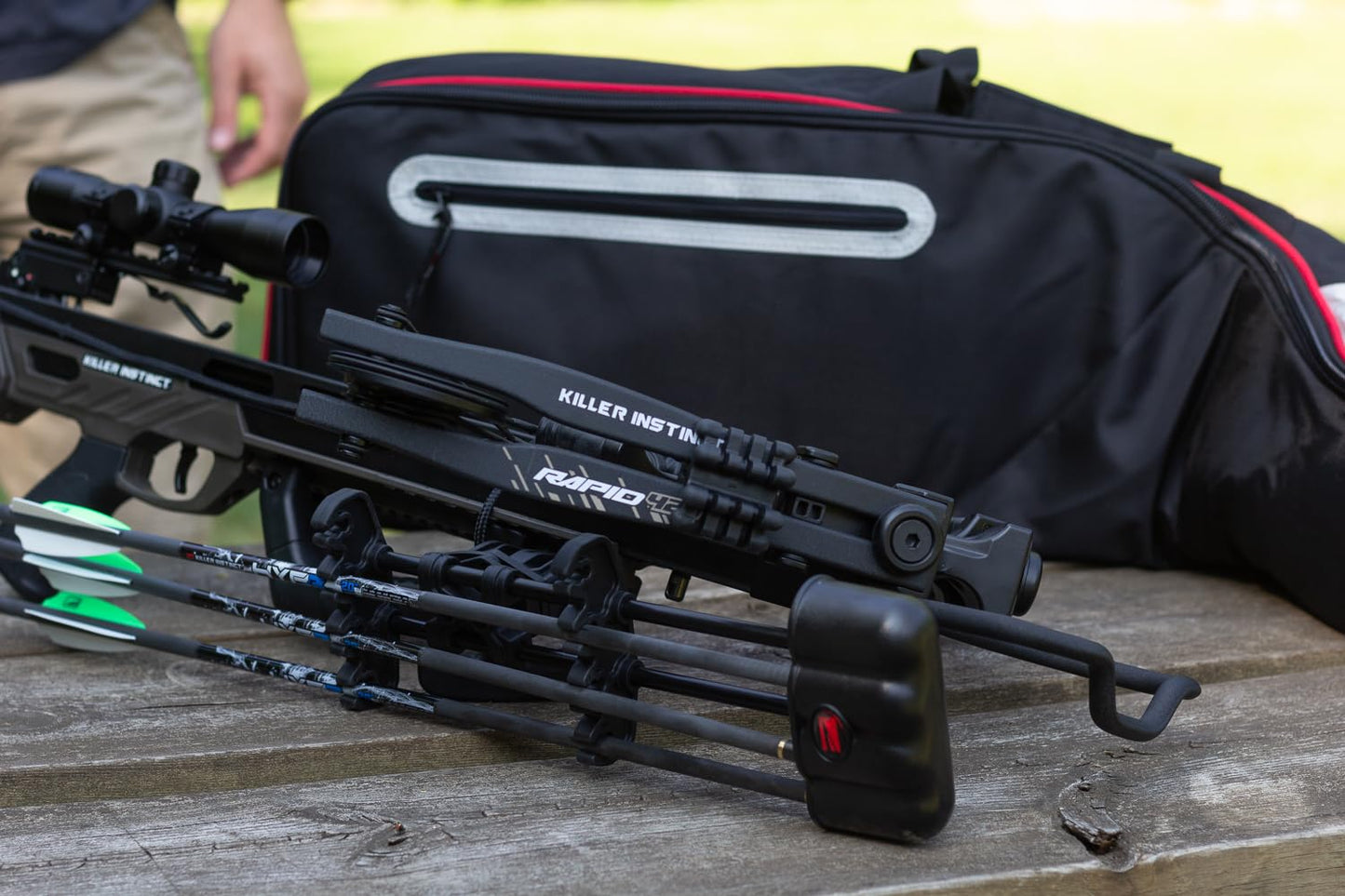 Killer Instinct Rapid 420 Crossbow - 420 FPS High-Speed Hunting Crossbow with 4×32 Scope, Rope Cocker, Arrows, Quiver & Rail Lube - Compact & Powerful Kit