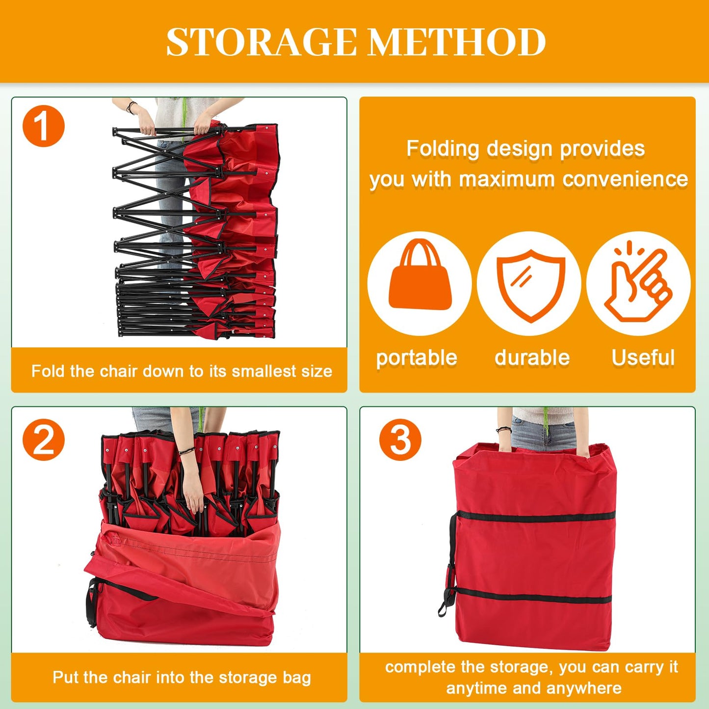 Kigley 9 Seater Folding Soccer Bench Chair Portable Team Sports Sideline Bench for Football Camp Travel Events Outdoor Seating with Storage Bag (Red)