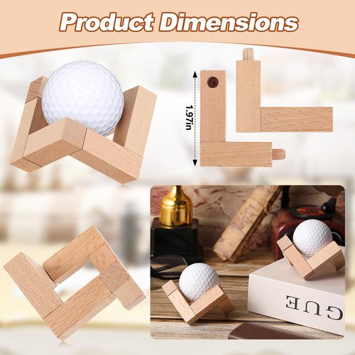 Lineshading 1 Pcs Golf Ball Display Stand 1.97 Inch Wooden Golfball Display Case Baseball Rack Holder for Souvenir Collections Tabletop Decor Men Golf Enthusiasts