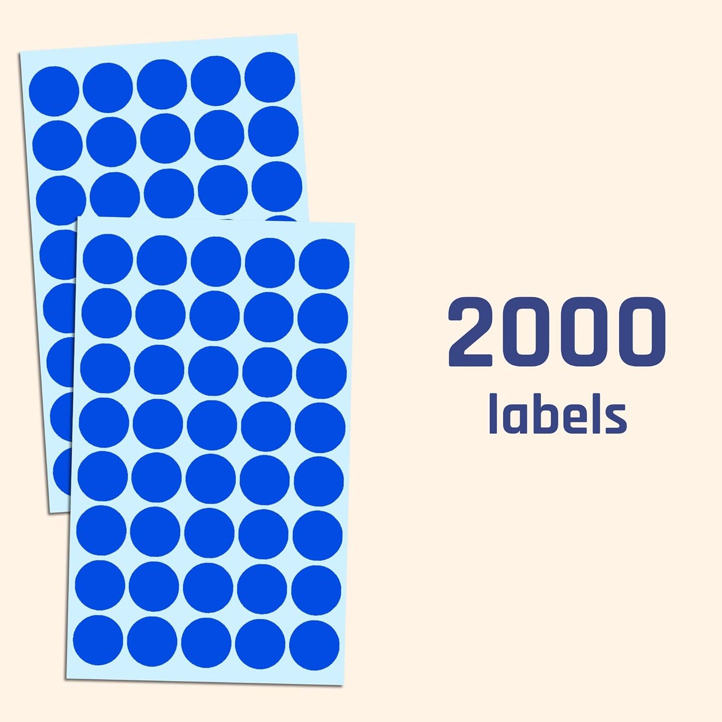 2000 Pack, 3/4" Round Dot Stickers Circle Labels - Red