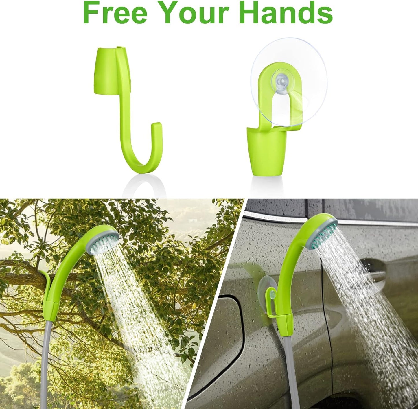 KEDSUM Portable Shower, Portable Camp Shower Pump with Rechargeable Battery, Portable Shower for Camping, Portable Outdoor Shower Head for Camping, Hiking, Traveling(+ Handheld Sprayer)