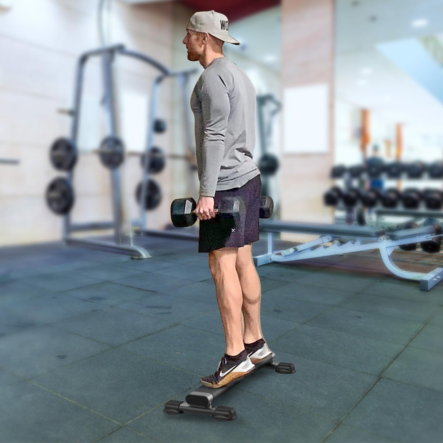 Kipika Versatile Calf Raise Bar - Heavy Duty Steel Standing Calf Raise Machine for Home Gym, Anti-Slip Design - Perfect for Calf Raises, Squats, Foot Stretches & Dip Exercises - Supports up to 800lbs
