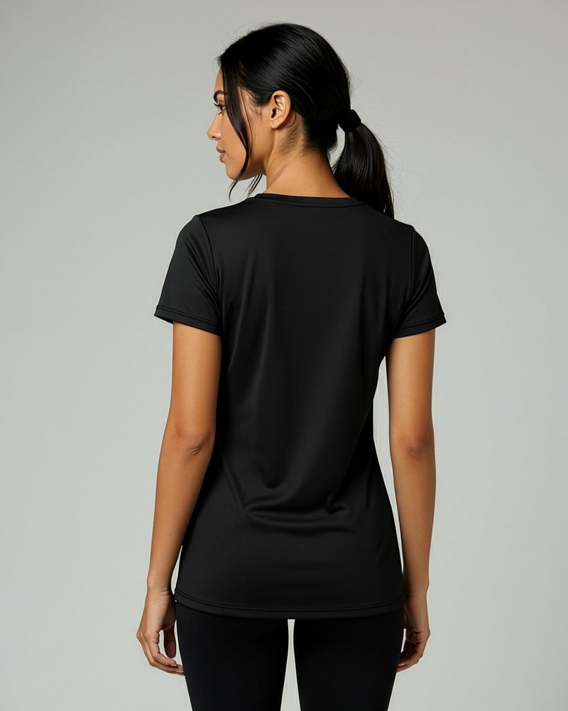 Real Essentials 5 Pack: Women's Dry-Fit Short Sleeve V Neck T Shirt Workout Fitness Yoga Top Tee (Available in Plus Size), Set 5, 2X