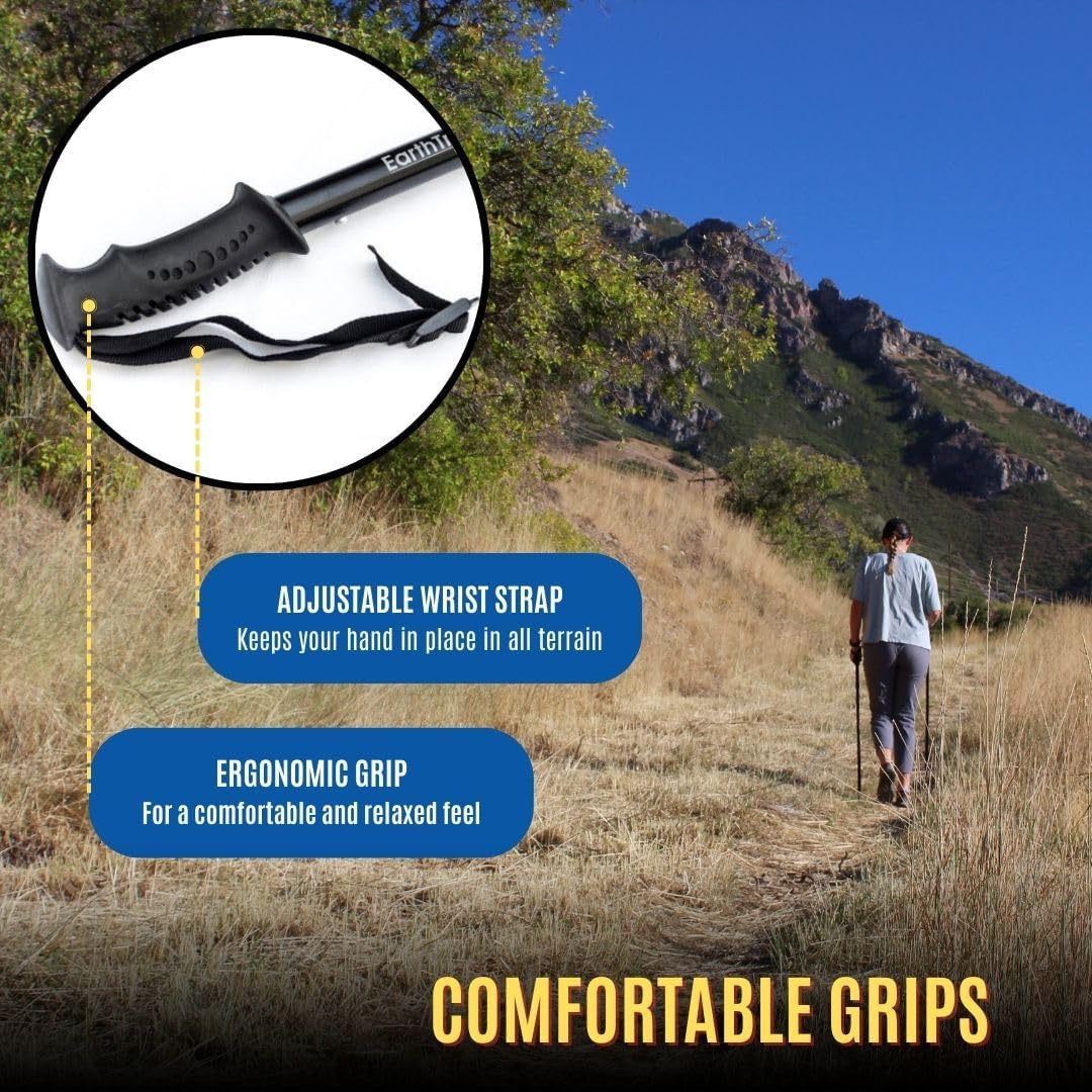 EarthTrekGear Folding Collapsible Travel Hiking Walking Trekking Pole/Shorter Women's Pole