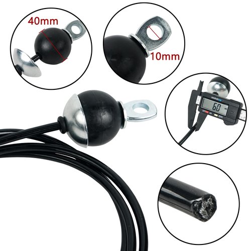 Luwint 118'' Adjustable Fitness Pulley Cable Replacement, Gym Cable for Pulley Machine System Thick 6mm Steel Rope Adjustable Length with Stopper Ball for Home Gym DIY Workout Machine Pulley Accessory