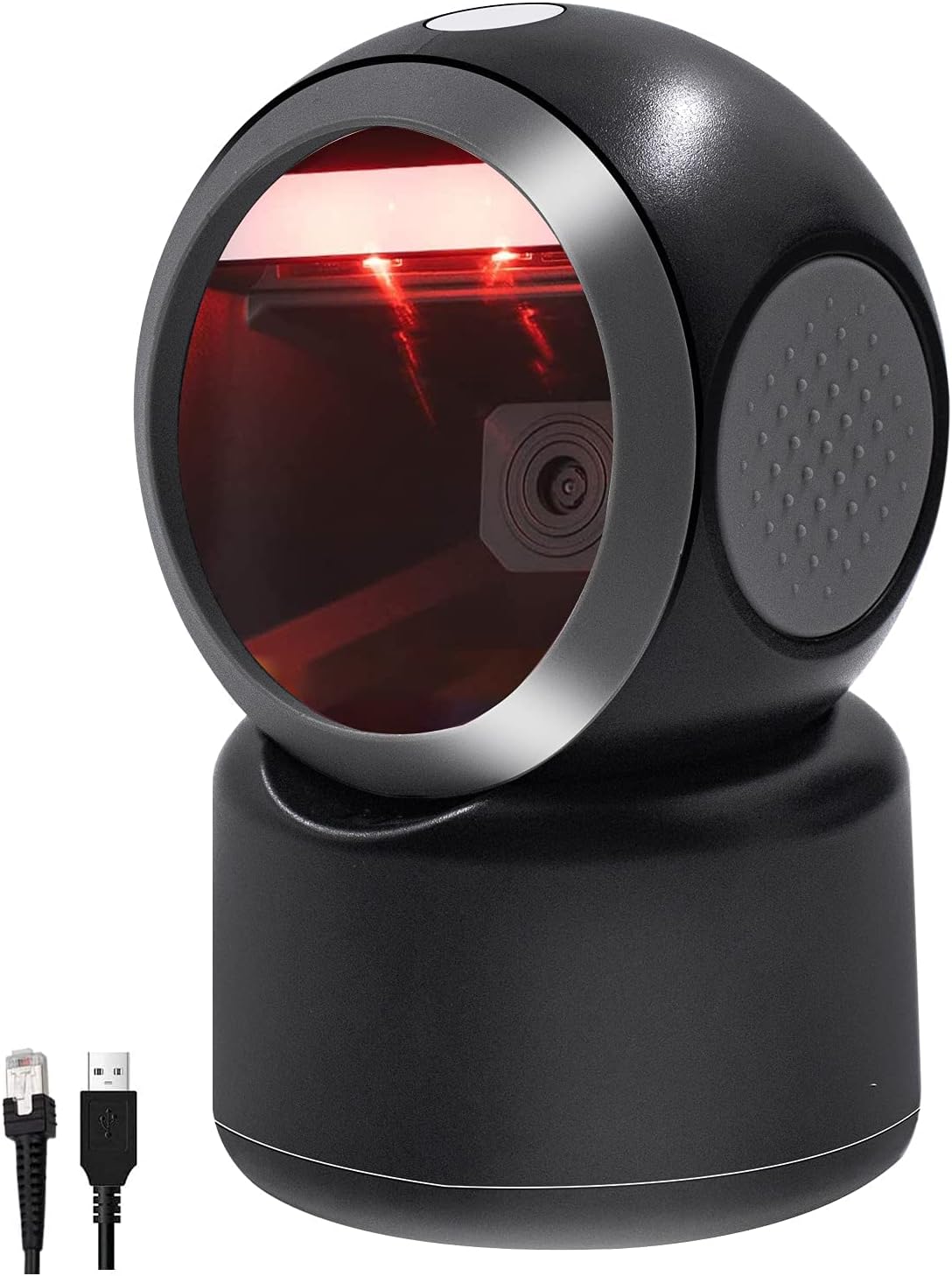2D QR Hands-Free Barcode Scanner Omnidirectional Automatic Sensing Scanning USB Barcode Reader Adjustable Screen Scanning Platform Scanner for POS PC Supermarket Bookstore