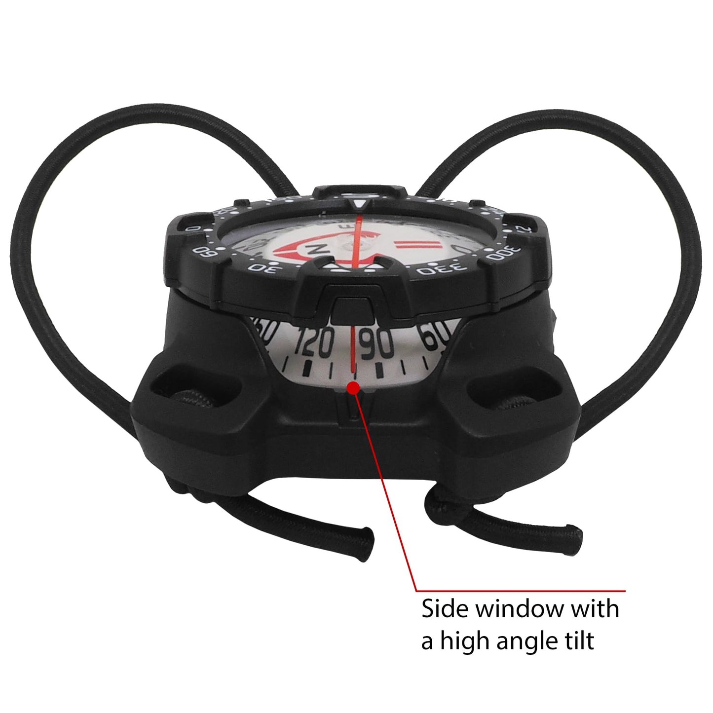 SAEKODIVE Bungee Mount Compass - Glow in the Dark, Waterproof Dive Compass for Scuba, Kayak - Diving Accessories