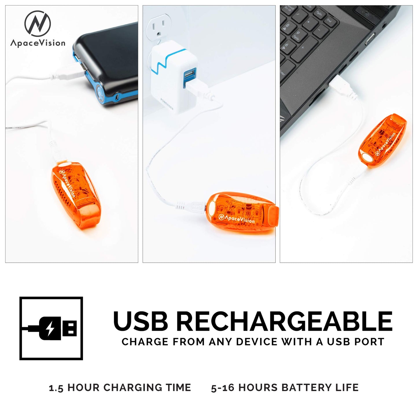 (2 Pack) - LED Safety Lights + EverLightFX USB Safety Lights