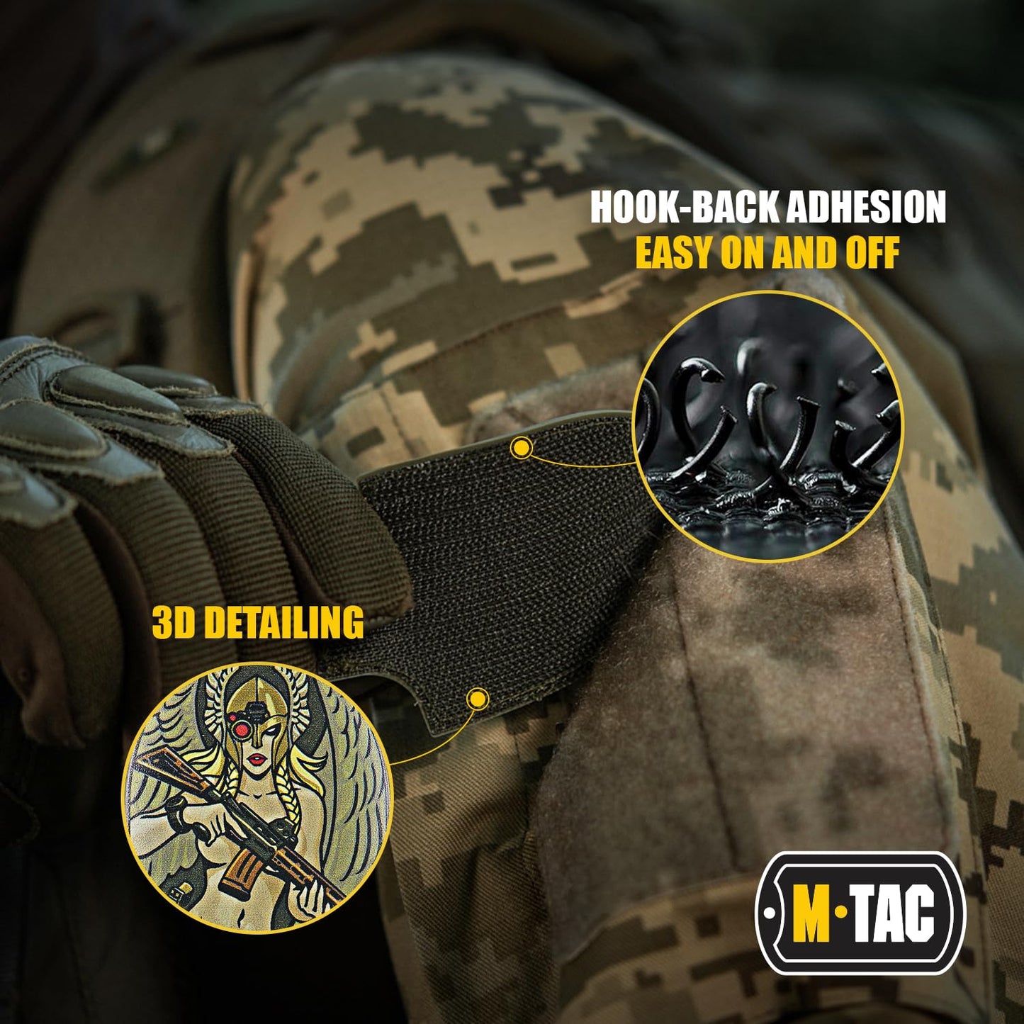 M-Tac Morale Patch Valkyrie - PVC Tactical Military Patch with Hook Fastener Backing - Patches for Vest, Backpacks, Hats (Olive)