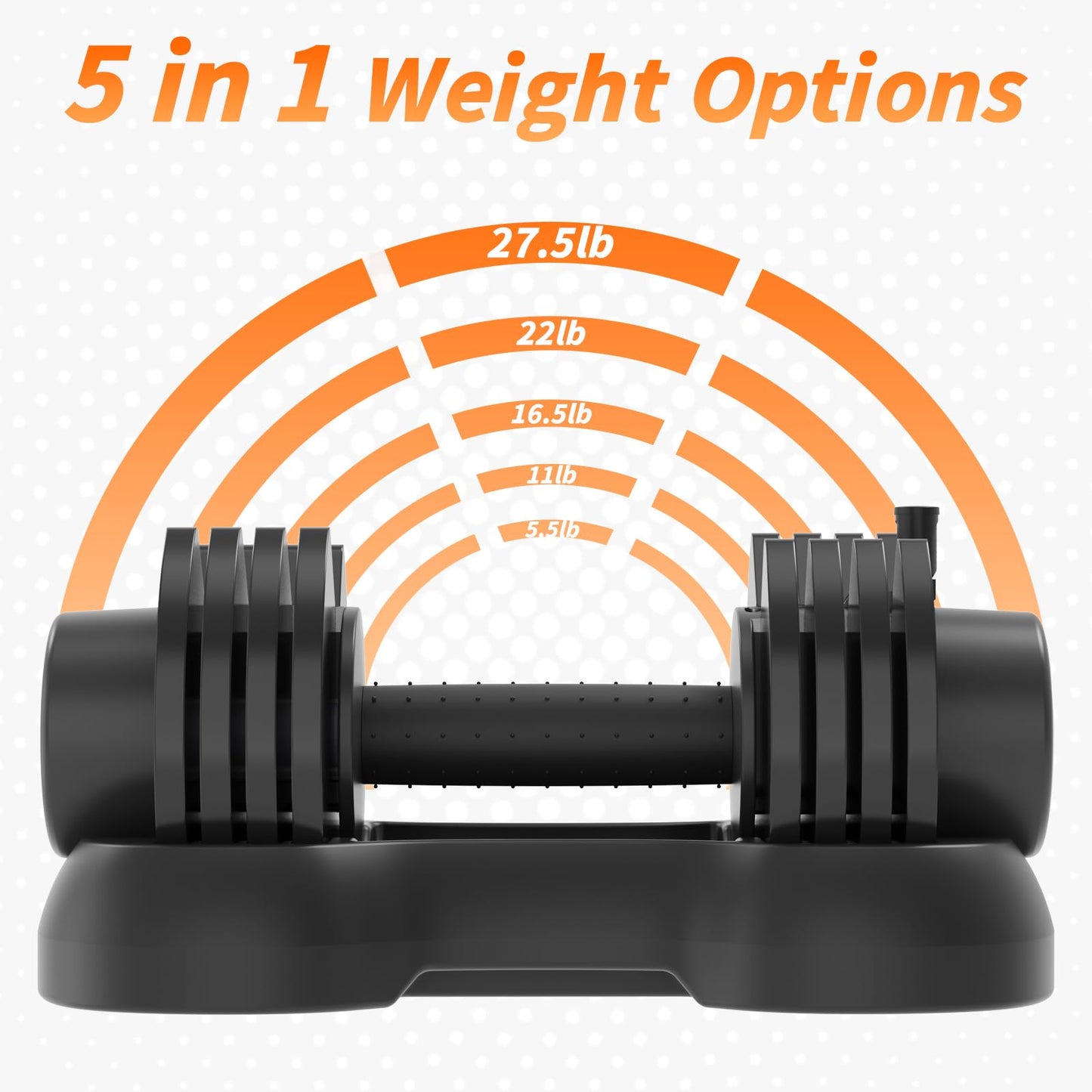Ativafit 27.5/66/88LBS Pair Adjustable Dumbbell Set with Anti-slip Handle 12 In 1 Quick Dial Adjustment Weights With Safety Locking Button Space Saving Strength Training for Full Body Home Gym Workout