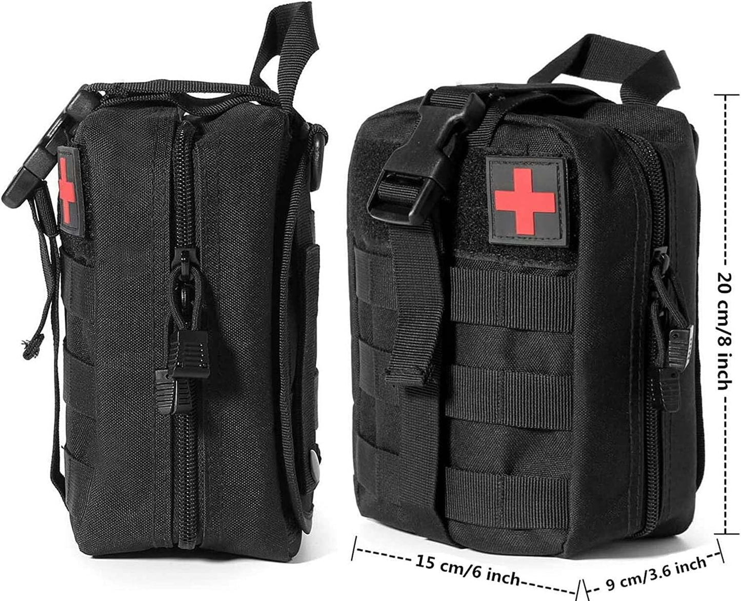 278-Piece Survival Kit & First Aid Kit - Emergency Medical Supplies for Camping, Hunting, Hiking, Urban EDC & Disaster Preparedness in Tactical Molle Pouch