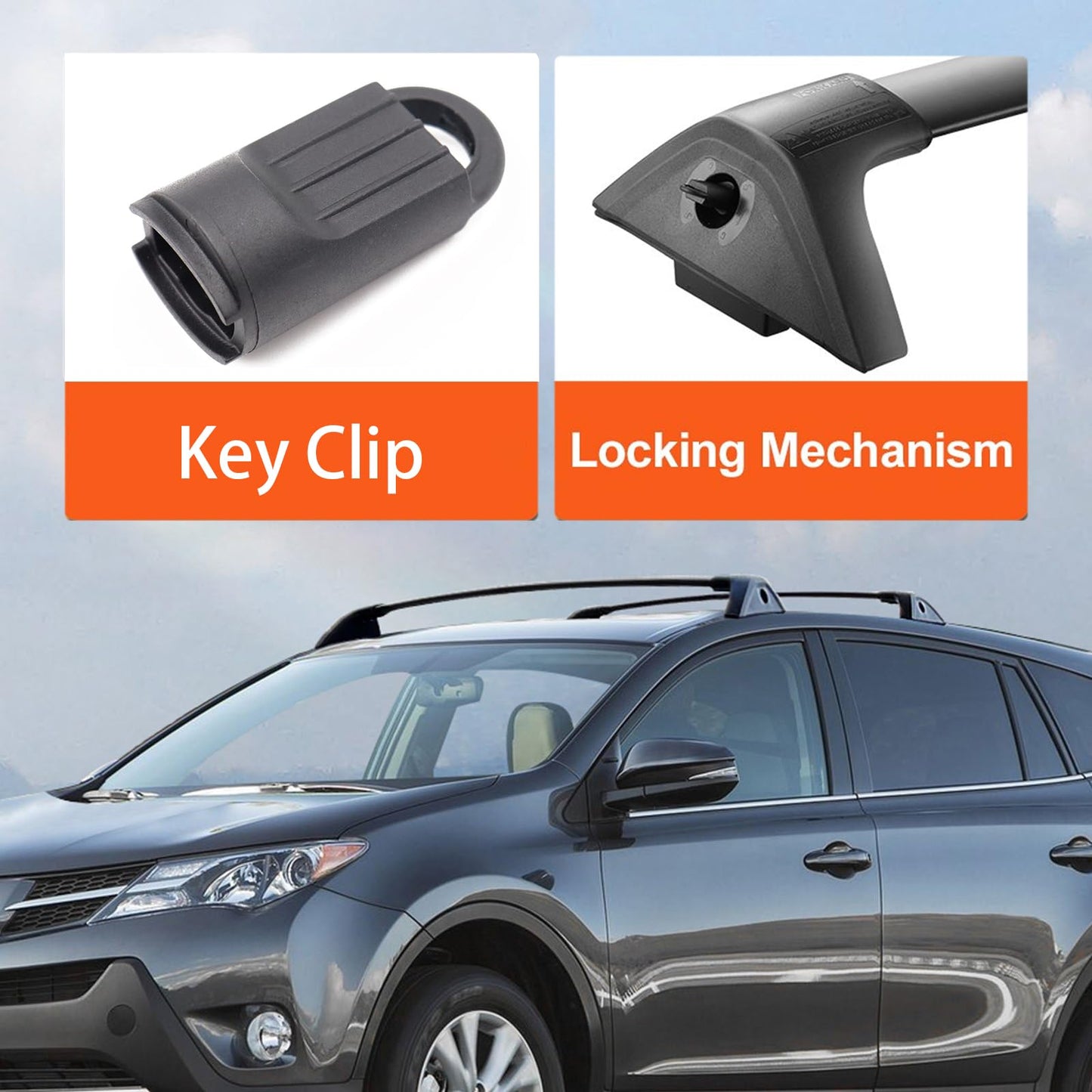 2pcs Roof Rack Cross Bar Key Clip Compatible with 2013-2022 RAV4# PT278-42151-AD PT27842151AD