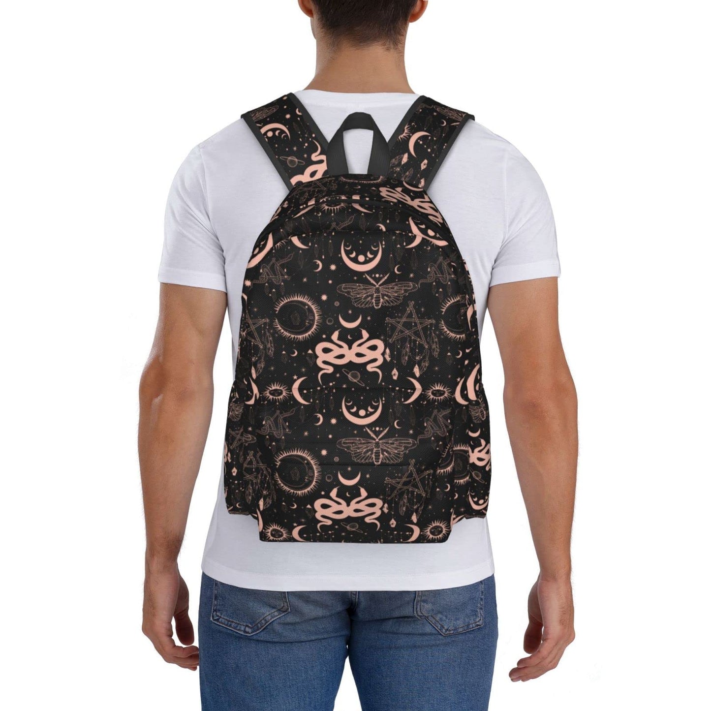 Withy Moon Backpack For Men Women With Adjustable Padded Shoulder Straps Daypack For College Travel