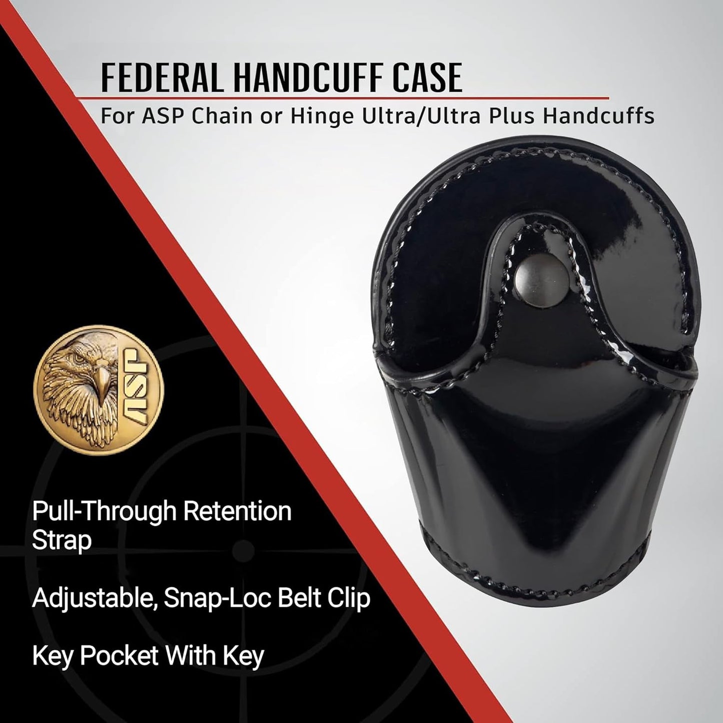 ASP, Inc. Federal Handcuff Case for ASP Handcuffs, Police Gear for Duty Belt and Handcuffs, Law Enforcement Gear, Personal Defense Equipment, Security Guard Equipment, Handcuff Case for Duty Belt