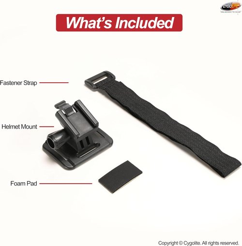 Cygolite Helmet Mount Kit for Ranger, Expilion, Metro, Streak Series Bike Lights, Black, Compact (HLMT-DCV12)