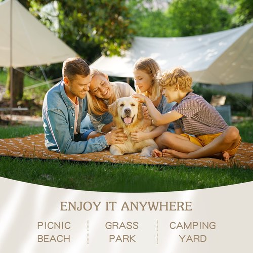 Picnic Blankets 79"x79", Waterproof Foldable Picnic Mat, Extra Large Outdoor Blanket for Camping on Grass, Portable Sandproof Beach Blanket for Travel Hiking, 3 Layer Thick Picnic Rug(Rainbow Pattern)