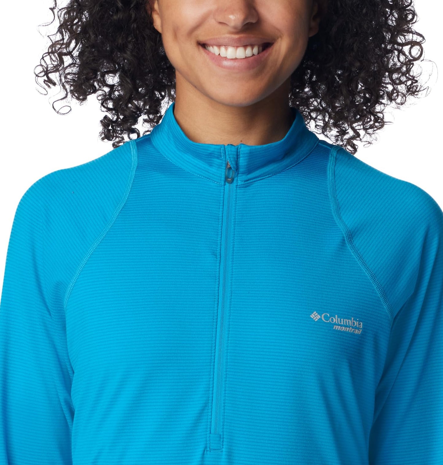 Columbia Women's Endless Trail Half Zip Mesh Long Sleeve, Ocean Blue, Large