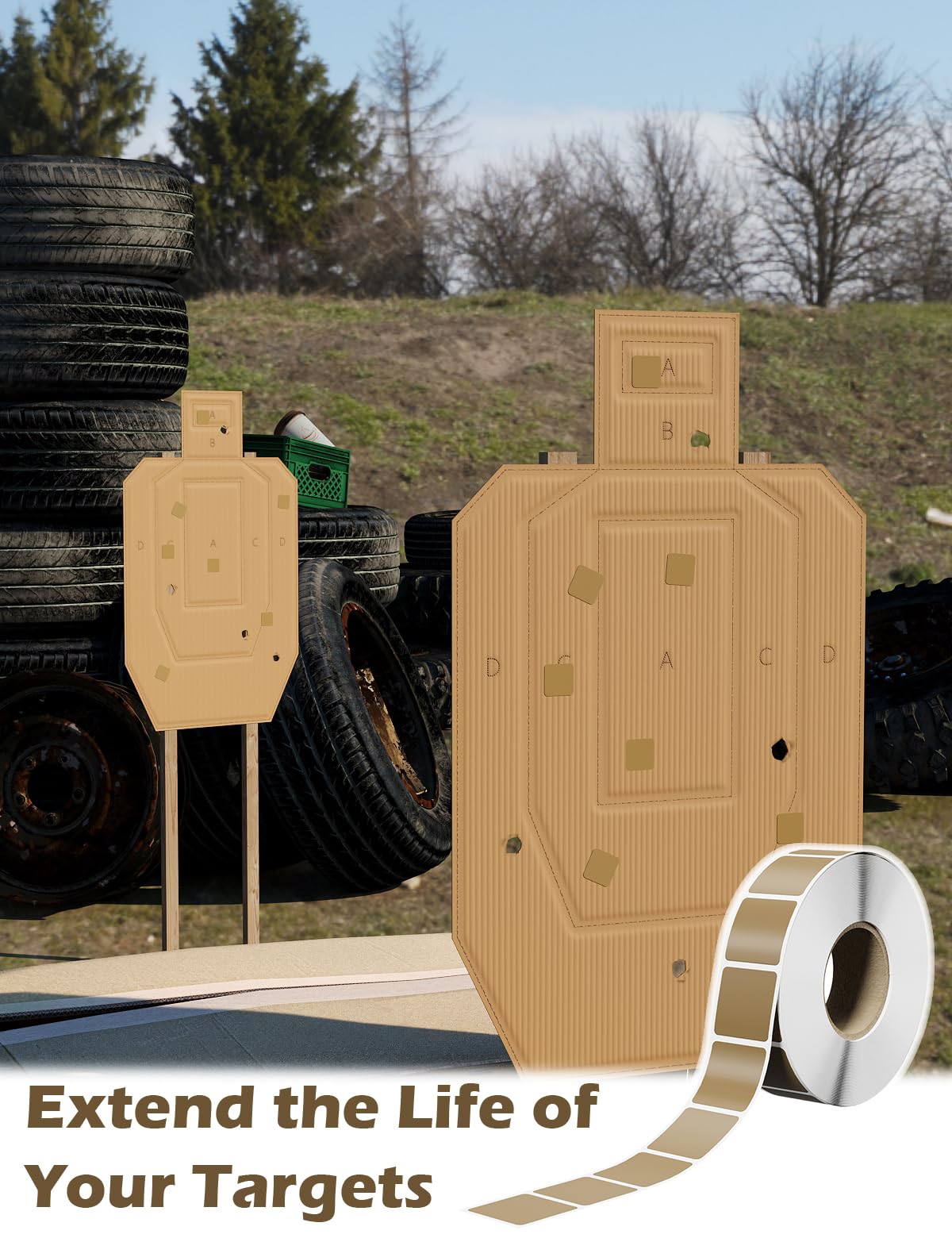 1500 PCS 1-Inch Target Pasters, Self-Adhesive Target Tape for Cardboard & Paper Silhouette Targets, Perfect for USPSA, IPSC, IDPA, and Shooting Practice