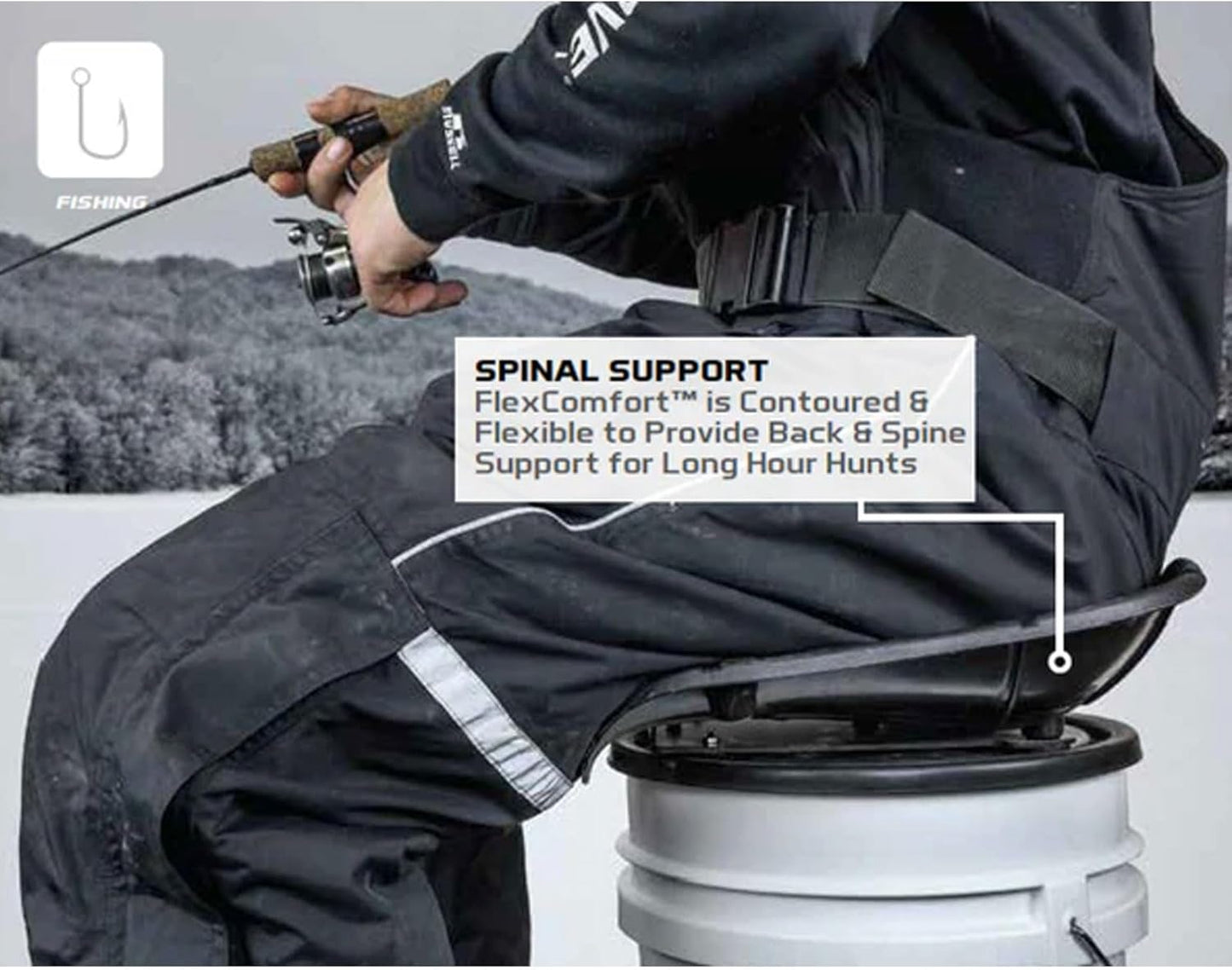 Hawk Ergo 360 Degree Bucket Top Seat - Silent Lightweight Comfortable Swiveling Portable Chair for Camping, Hunting, Fishing | Easily Mounts to Bucket