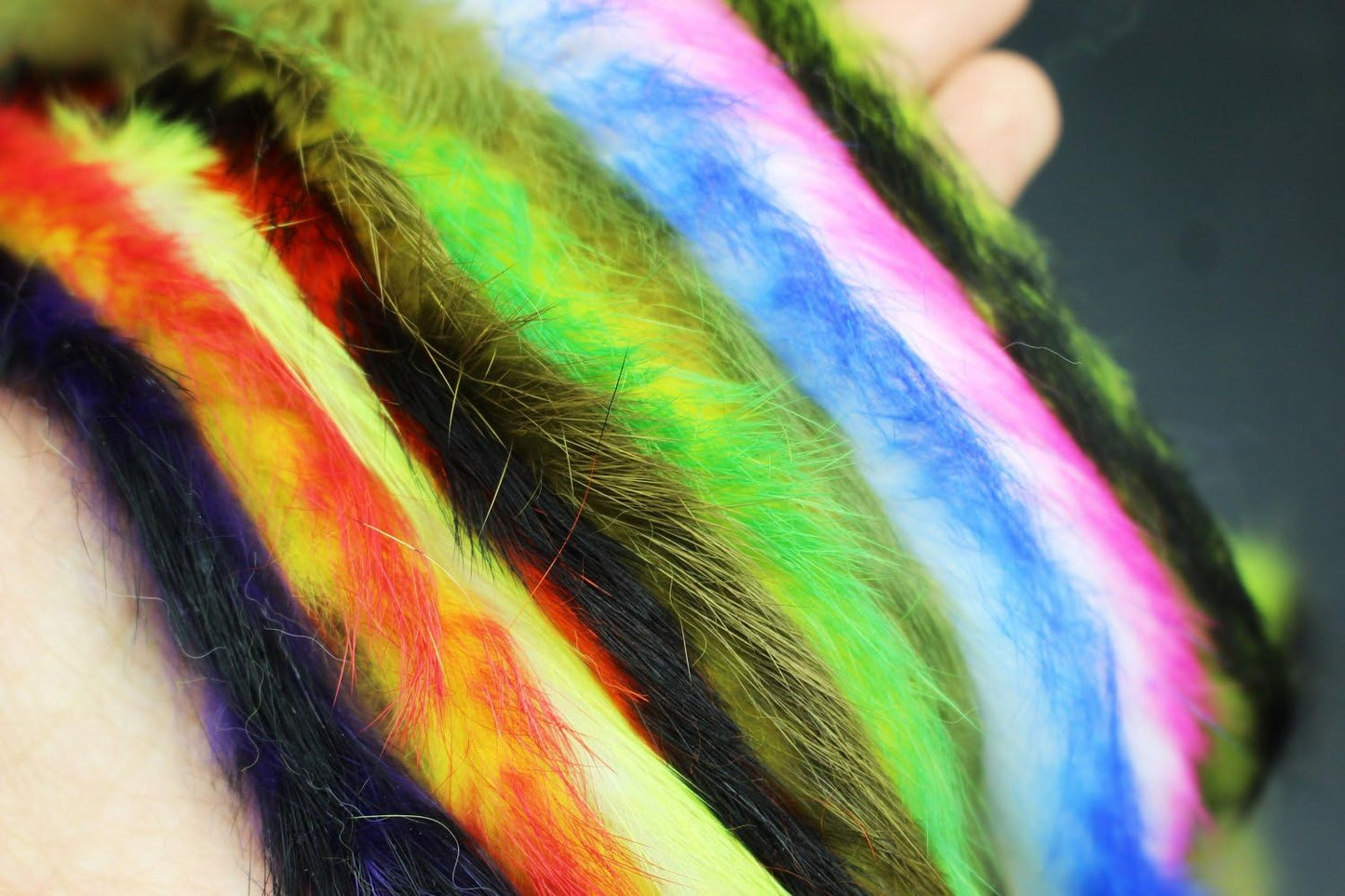 10 Colors Double Color Rabbit Zonker Strips 5/32" 4mm Width Steelhead Bass Streamers Fly Tying Materials