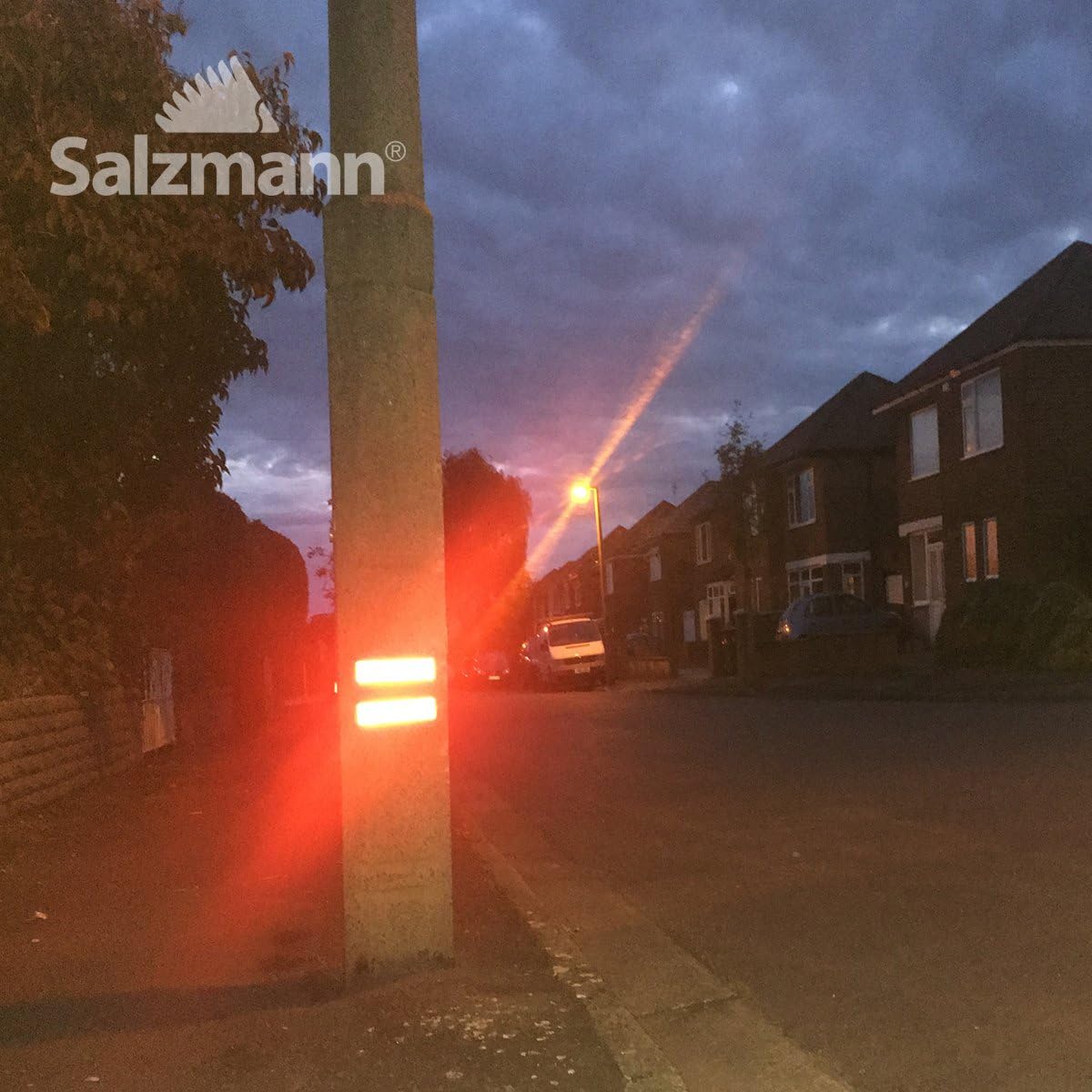 Salzmann Diamond Grade Reflective Sticker, 3M Material, Waterproof, All-Weather, Red, Pack of 4