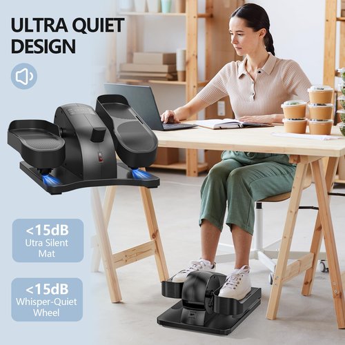 Ellipse Leg Exerciser As Seen On TV, Under Desk Elliptical with 12 Adjustable Speed Quiet & Portable Peddler Exerciser for Seniors with Remote Control Leg Exerciser While Sitting for Seniors