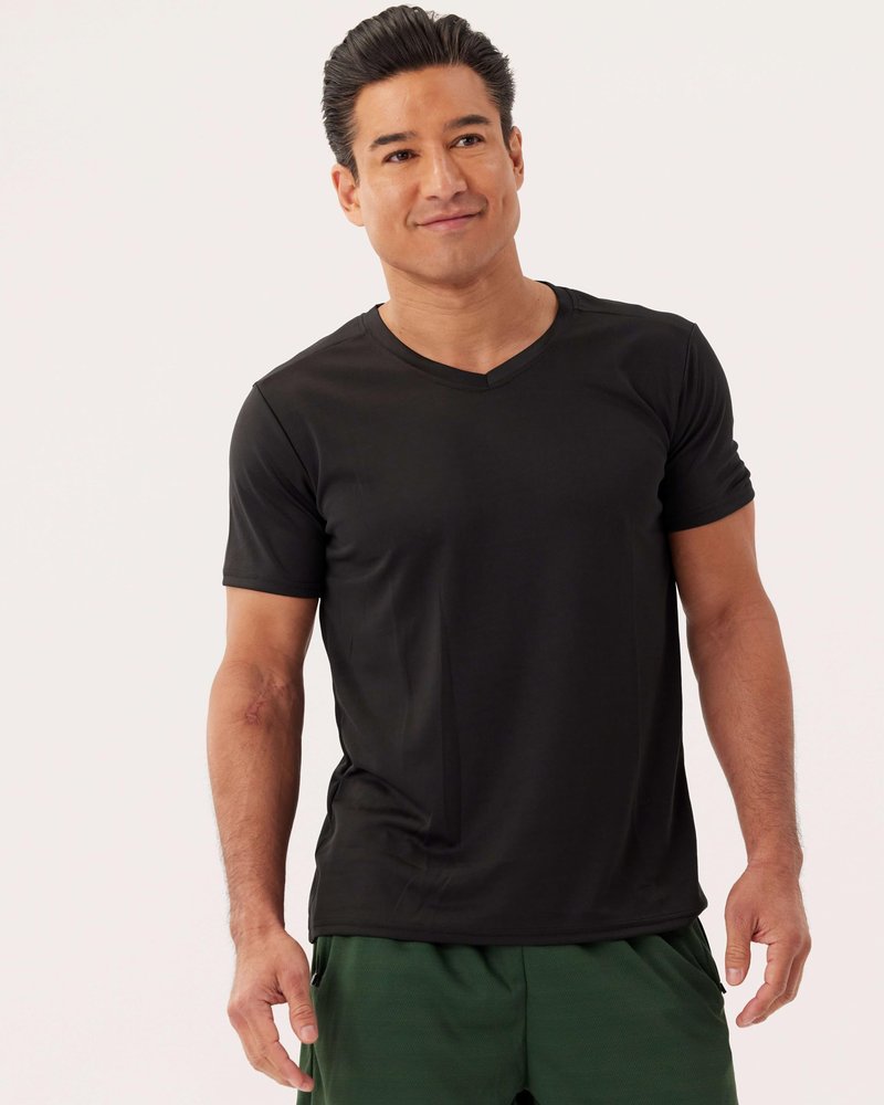 Real Essentials 5 Pack: Men's Mesh Short Sleeve V-Neck T-Shirt | Athletic Dry Fit V Neck Workout Shirt,Set XL