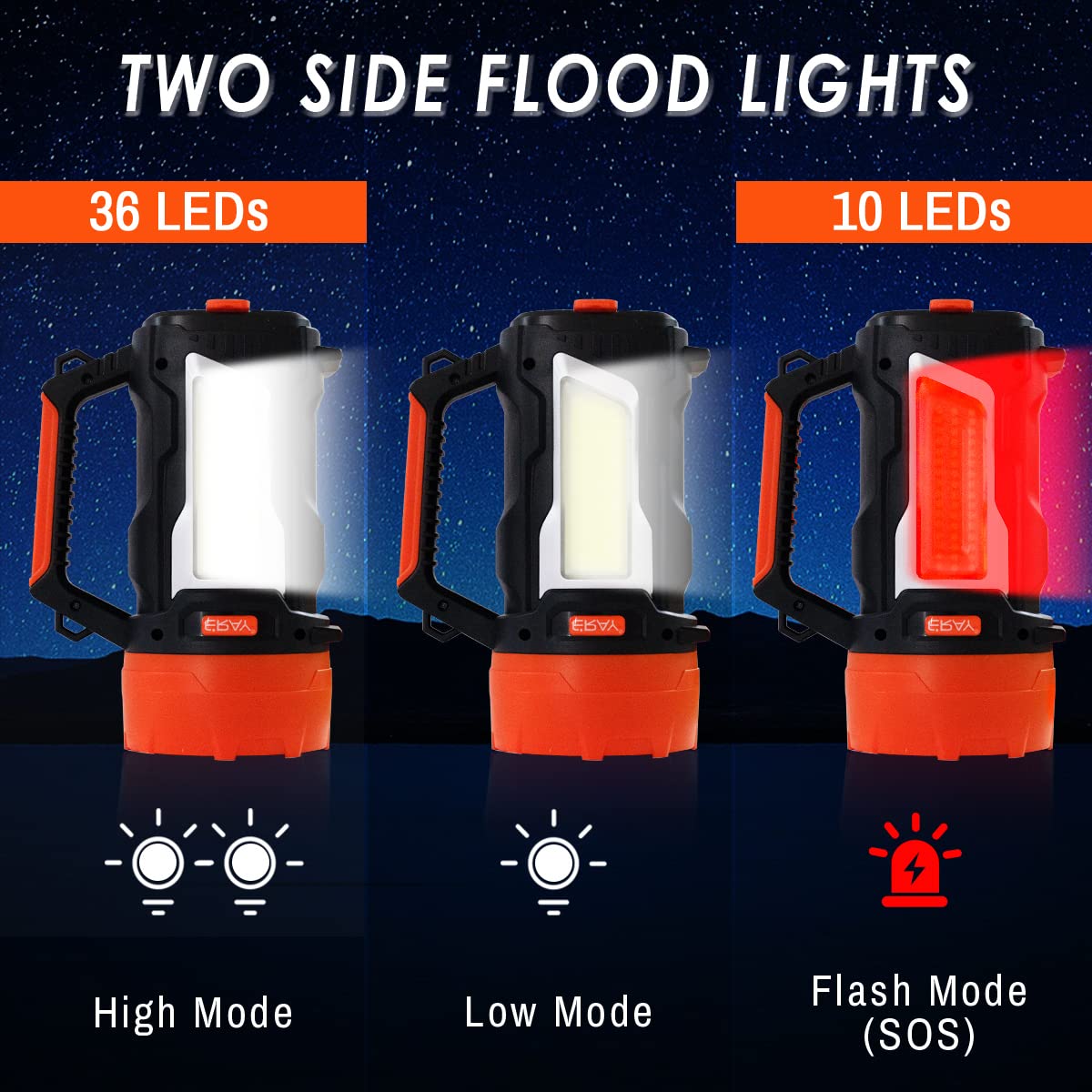 Hand Crank Powered LED Camping Lantern Rechargeable Flashlight, 6 Light Modes, IPX4 Waterproof, Durable, Camping Essentials, Lantern Flashlight for Outdoor Hiking, Hurricane Emergency, Power Outages