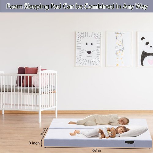 Dotpilgo Memory Foam Camping Mattress Pad Portable Roll Up Bed Mattress Topper Lightweight Sleep Mat Cot Mattress Pad Guest Bed for Adults Travel Car Camping with Removable Waterproof Cover Travel Bag