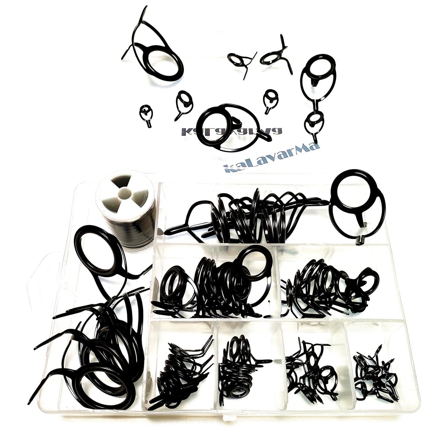 Kalavarma Fishing Rod Guides Repair Kit - Stainless Steel Ceramic Ring Replacement Set