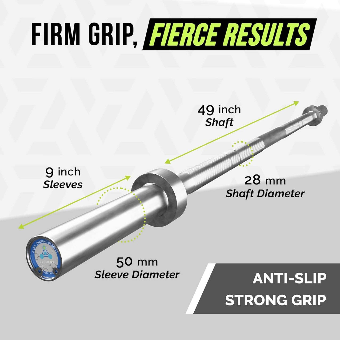 Olympic Training Barbell (6FT) (15 Pound Weight) (300 LBS Capacity), Home Gym Fitness Equipment, Strength Training Workout Bar, Weight bar for Squats, Deadlift, Weightlifting, Bench Press