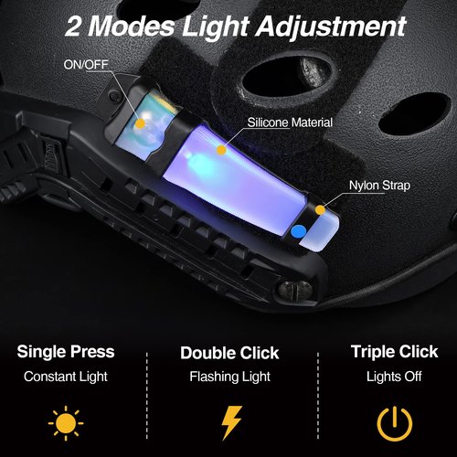 rdzzwxw Personal Identification Marker, Tactical Helmet Light, Portable Survival Safety Flashing Light, Waterproof Survival Signal for Hiking Boating Cycling Fishing