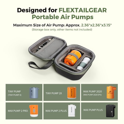 Flextailgear Tiny Pump 2X Orange Bundle with Protective Organizer Mini Storage Box